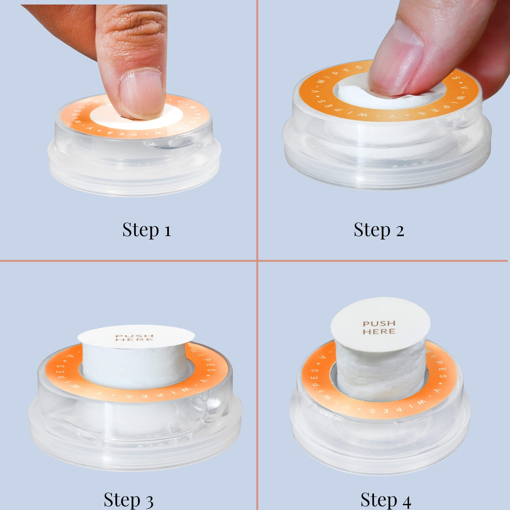 Step by step instructions on how to open a V-Care Kit plastic container from V-OLOGY.